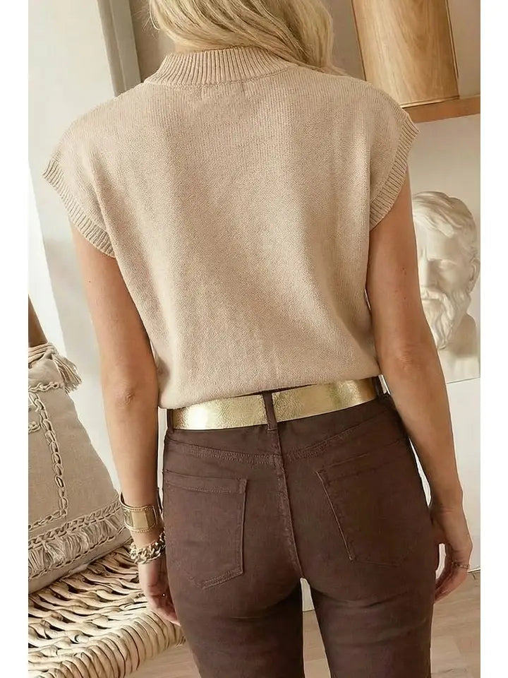 Cowgirl Horseshoe Mock Neck Knit Top
