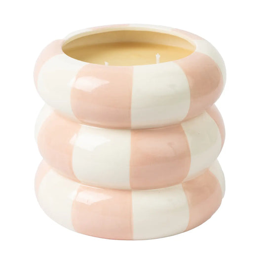 Sweet Grace Collection Candle #74 | Striped Pink Candle