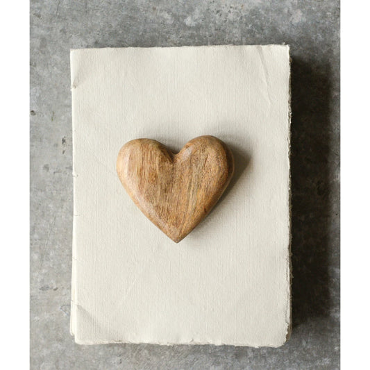 Hand-Carved Mango Wood Heart,