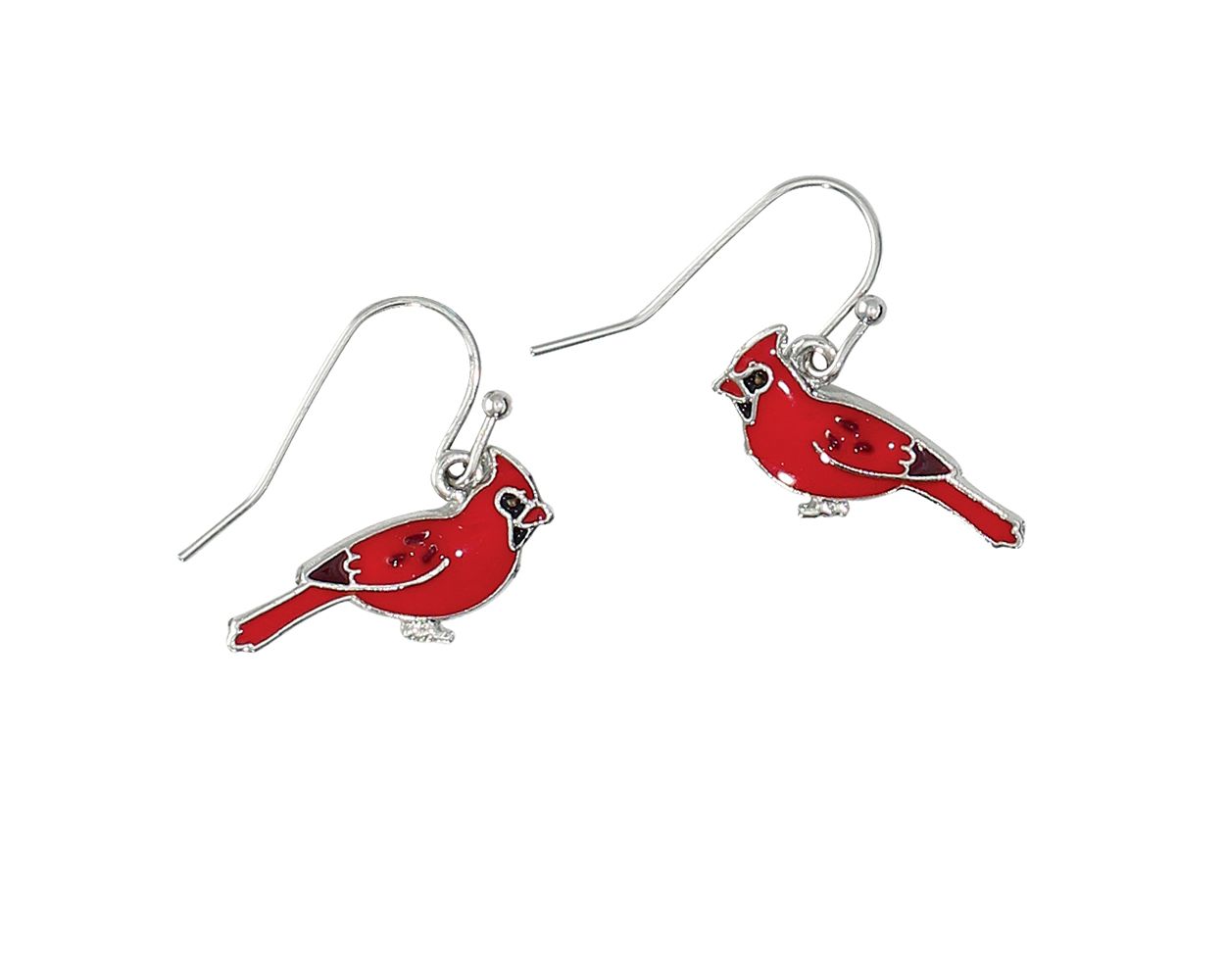 Periwinkle Red Cardinal Earrings
