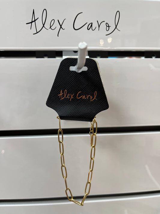 Gold Paper Clip Link Bracelet B23165