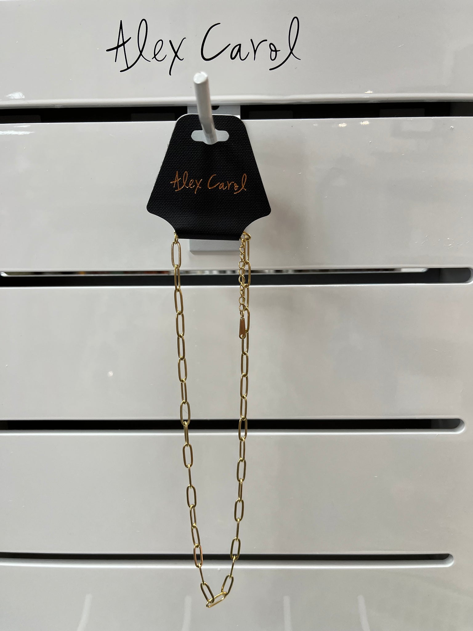 Gold Paper Clip Necklace N23158