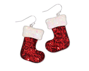 Periwinkle Red Glitter Stocking