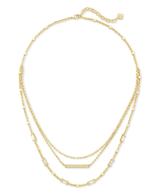 Addison Triple Strand Necklace in Gold