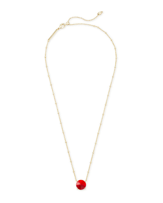 Jolie Short Pendant Necklace Red Illusion