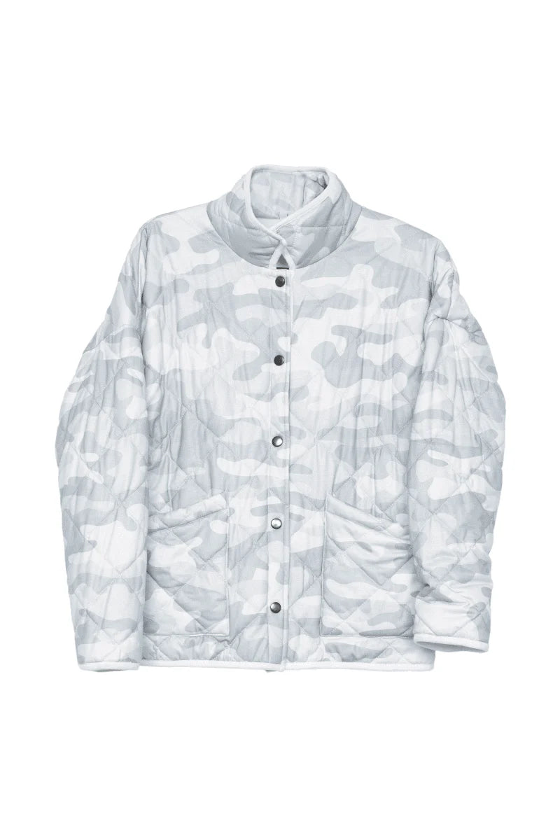 Muted Green Camo Women's Lightweight Quilted Jacket XXL
