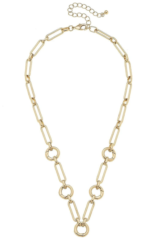 Lilah Multi-Charm Collector Necklace Base in Shiny Gold