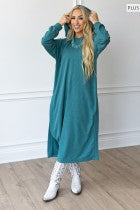Jewel Green Thermal Duster Dress