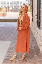 Rust Thermal Duster Dress