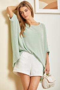 Mint Green / Ribbed Tunic Top