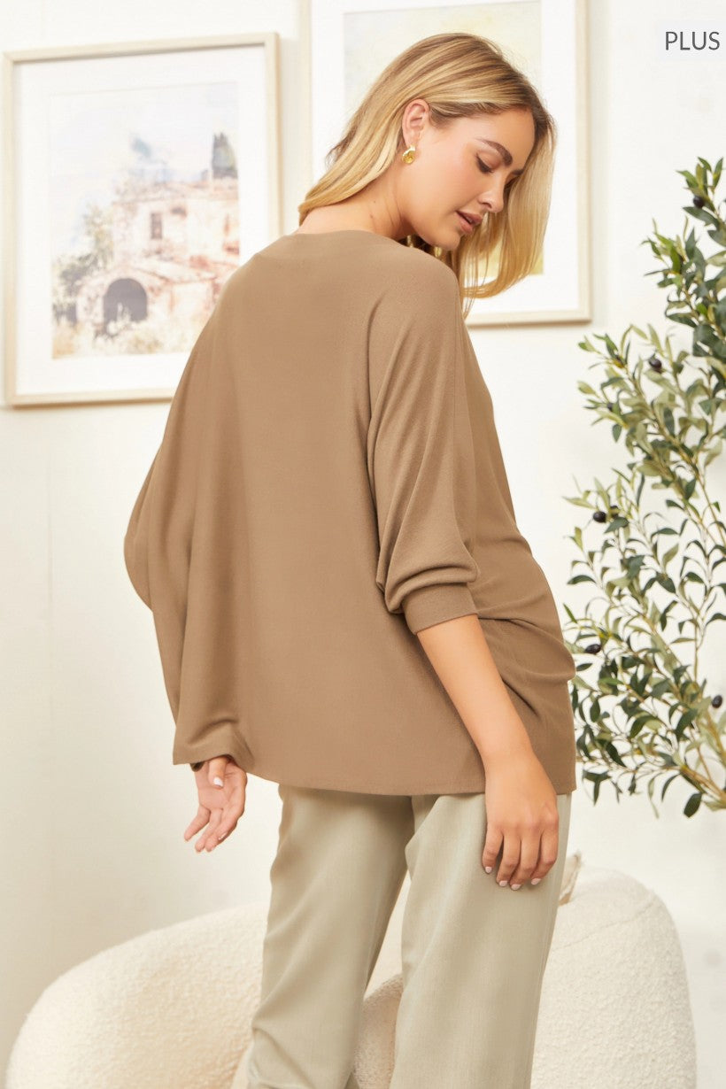 Hacci Bodice Batwing Style Top