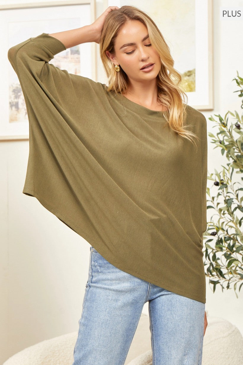 Hacci Bodice Batwing Style Top