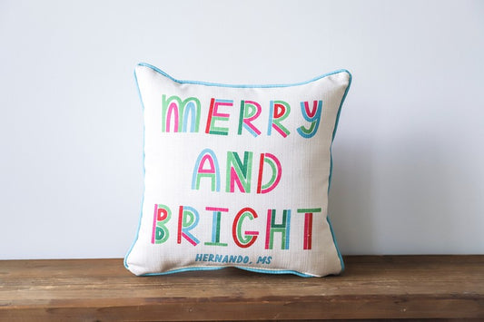 Merry and Bright Cheerful Tones Pillow