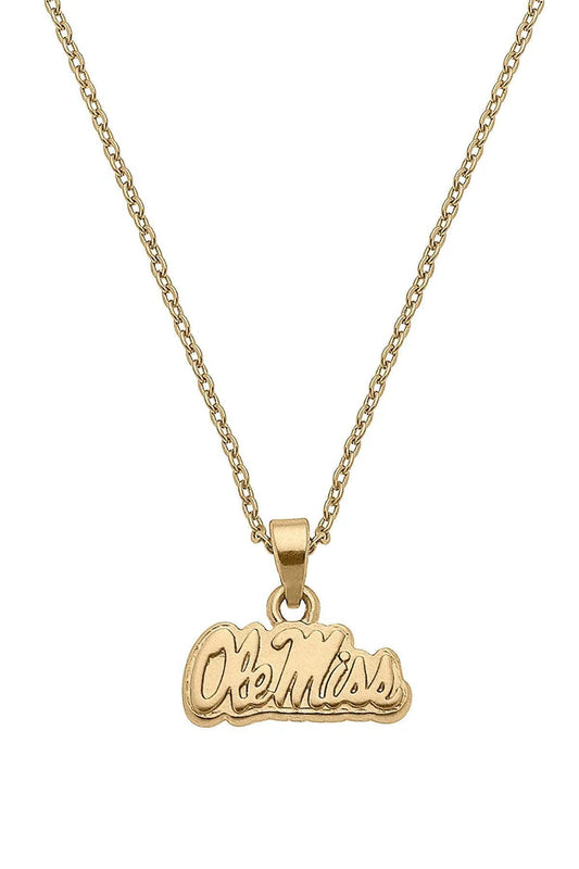 Ole Miss Rebels 24K Gold Plated Pendant Necklace