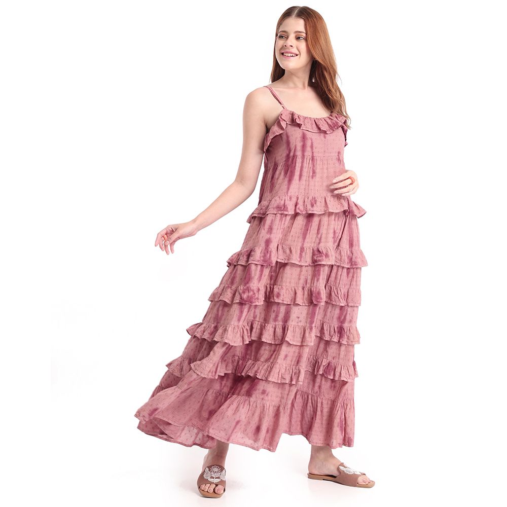 Dusty Rose Maxi Candle Light Dress