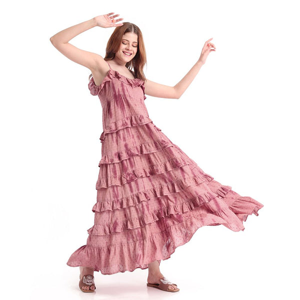 Dusty Rose Maxi Candle Light Dress
