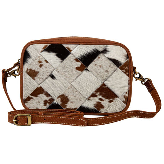 Pecos Rising Weave Pattern Hairon & Leather Bag