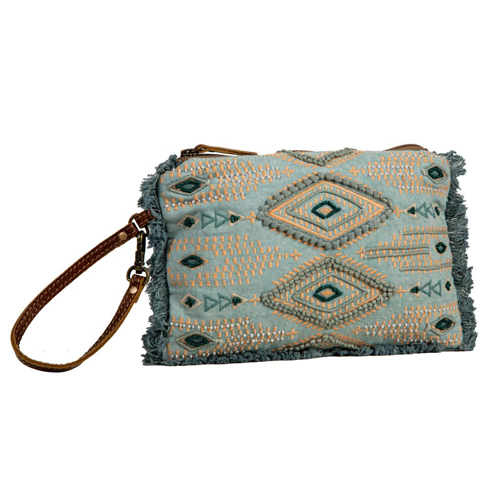 Willow Stream Embroidered Pouch