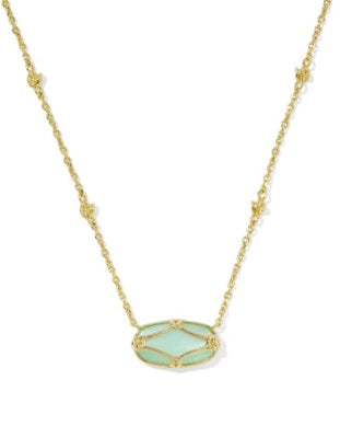 ELISA LATTICE FRAME SHORT PENDANT NECKLACE