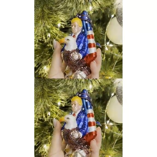 Exclusive Premium President Trump Glass Christmas Ornament