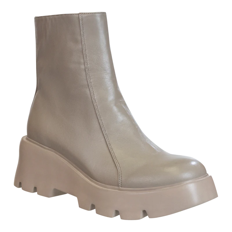 XENUS IN GREIGE PLATFORM ANKLE BOOTS