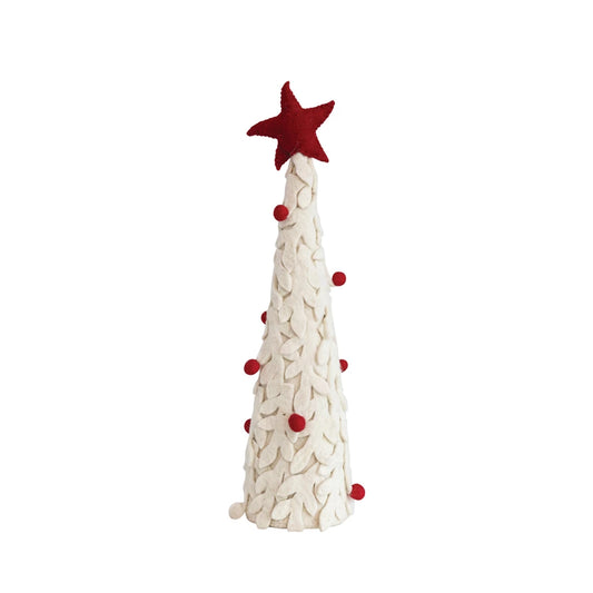 ool Felt Tree w/ Applique, Star & Pom Poms