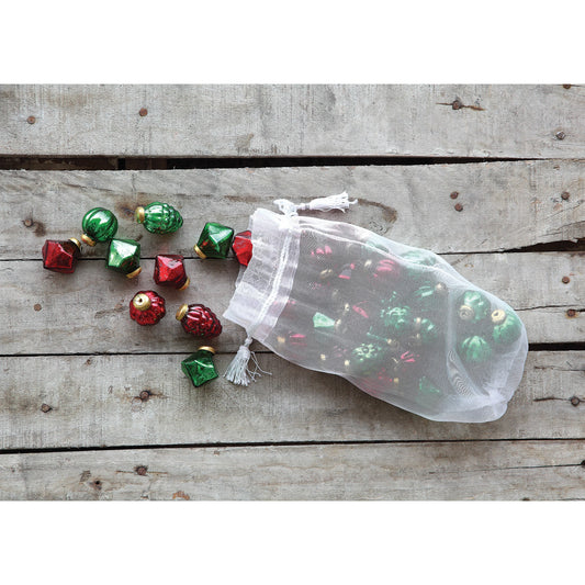 Mercury Glass Ornaments in Bag,