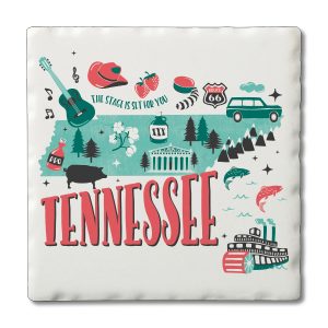 4Pk Single Image Coaster Set – 2-Tone State – TN
