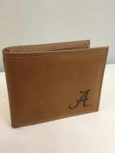 Tan Passcase Wallet Embossed Alabama
