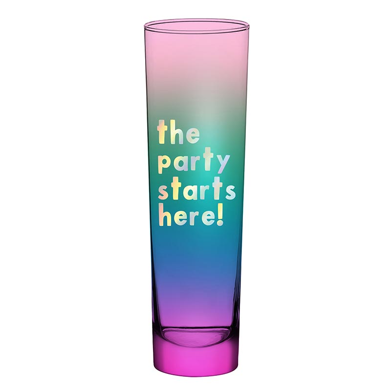 Slant Flat Champagne Glass - Party Starts Here