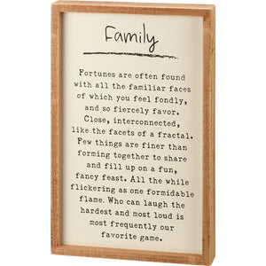 Inset Box Sign - Family