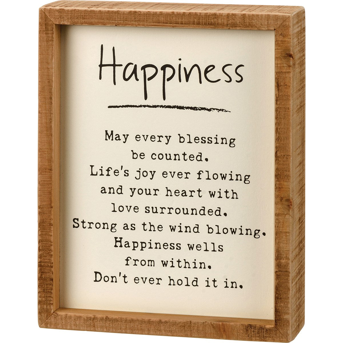 Inset Box Sign - Happiness