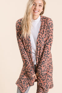 Rust Leopard Kimono Cardigans