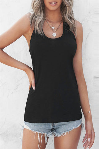 Scoop Neck Basic Solid Tank Top