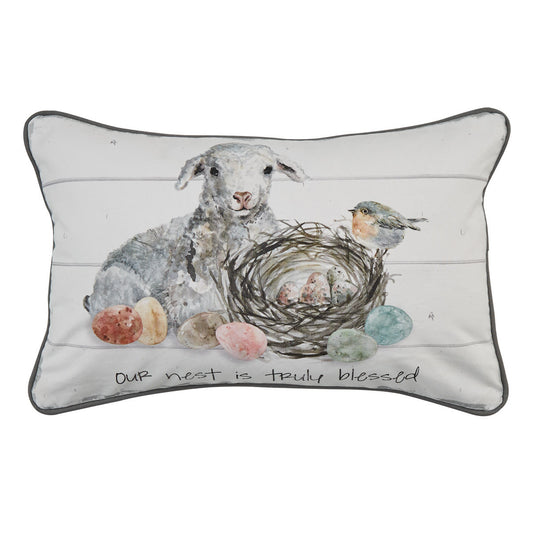 Our Nest Is Truly Blessed 12" X 20" Pillow Cover