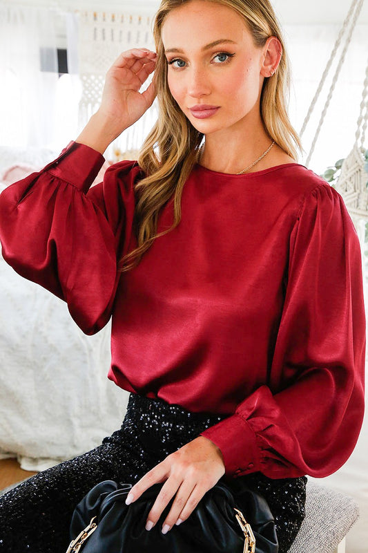 Boat Neck Ballon Sleeve Top