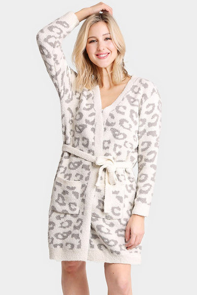 Leopard Patterned Cozy Robe OS