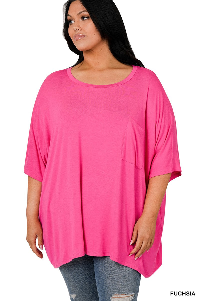 Oversized Front Pocket Top