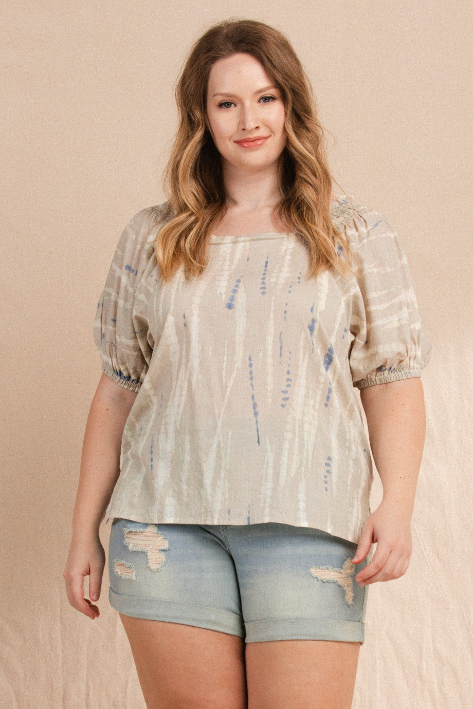 Tie Dye Print Woven Blouse
