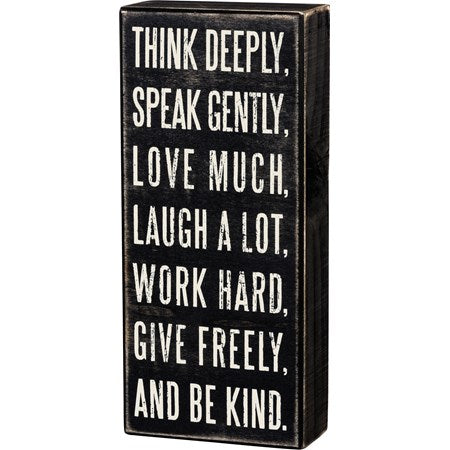 Box Sign - Think Deeply