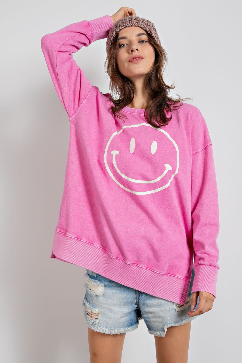 Smiley Face Loose Fit Pullover