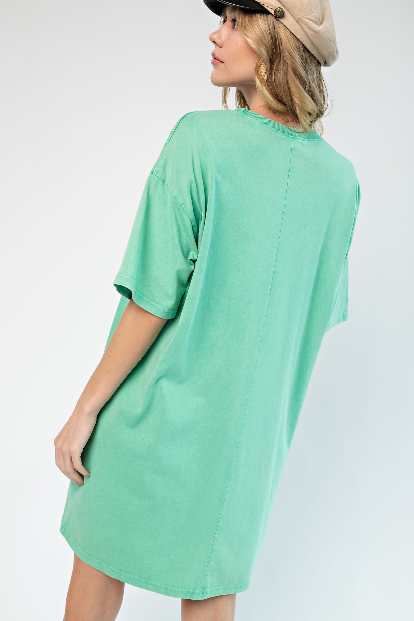 Apple Green Smiley Face T-Shirt Dress