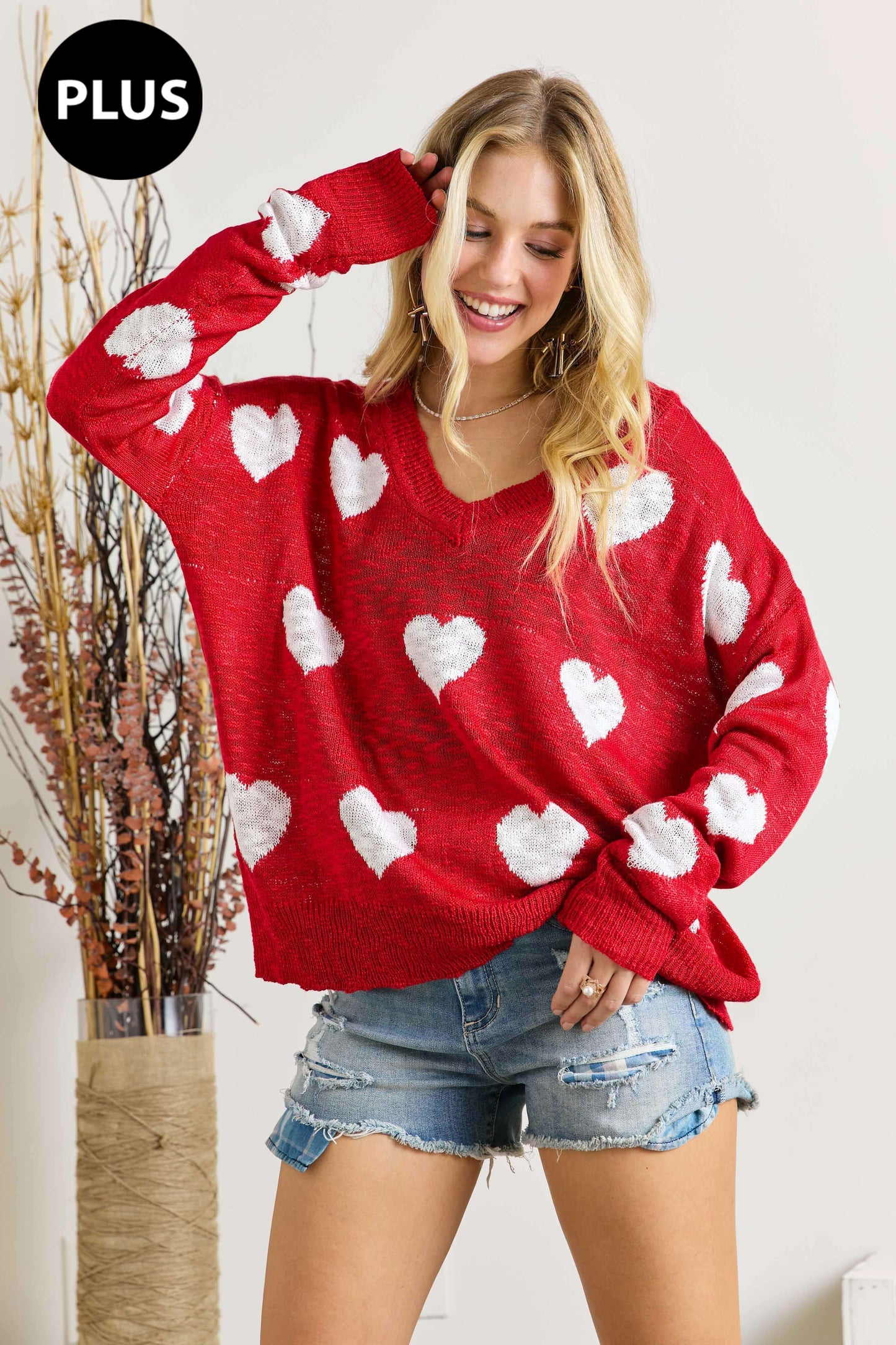 Heart Sweater Plus Size