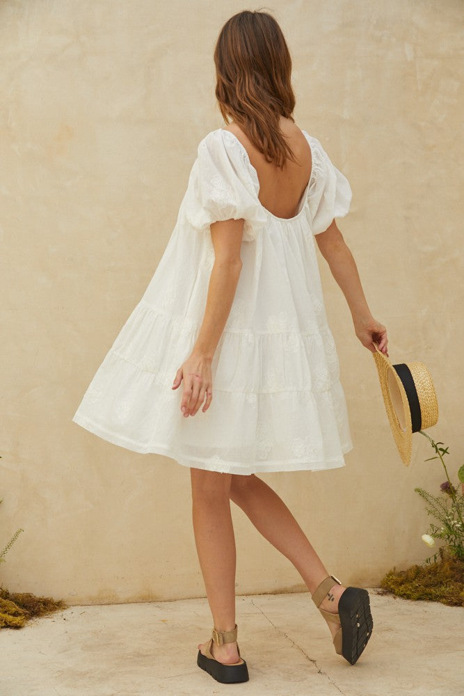 Off White Genevieve Tiered Dress