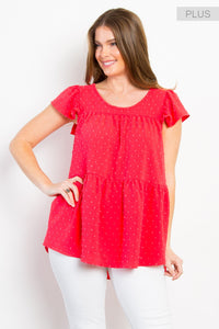 Scarlet Pom Pom Babydoll Top