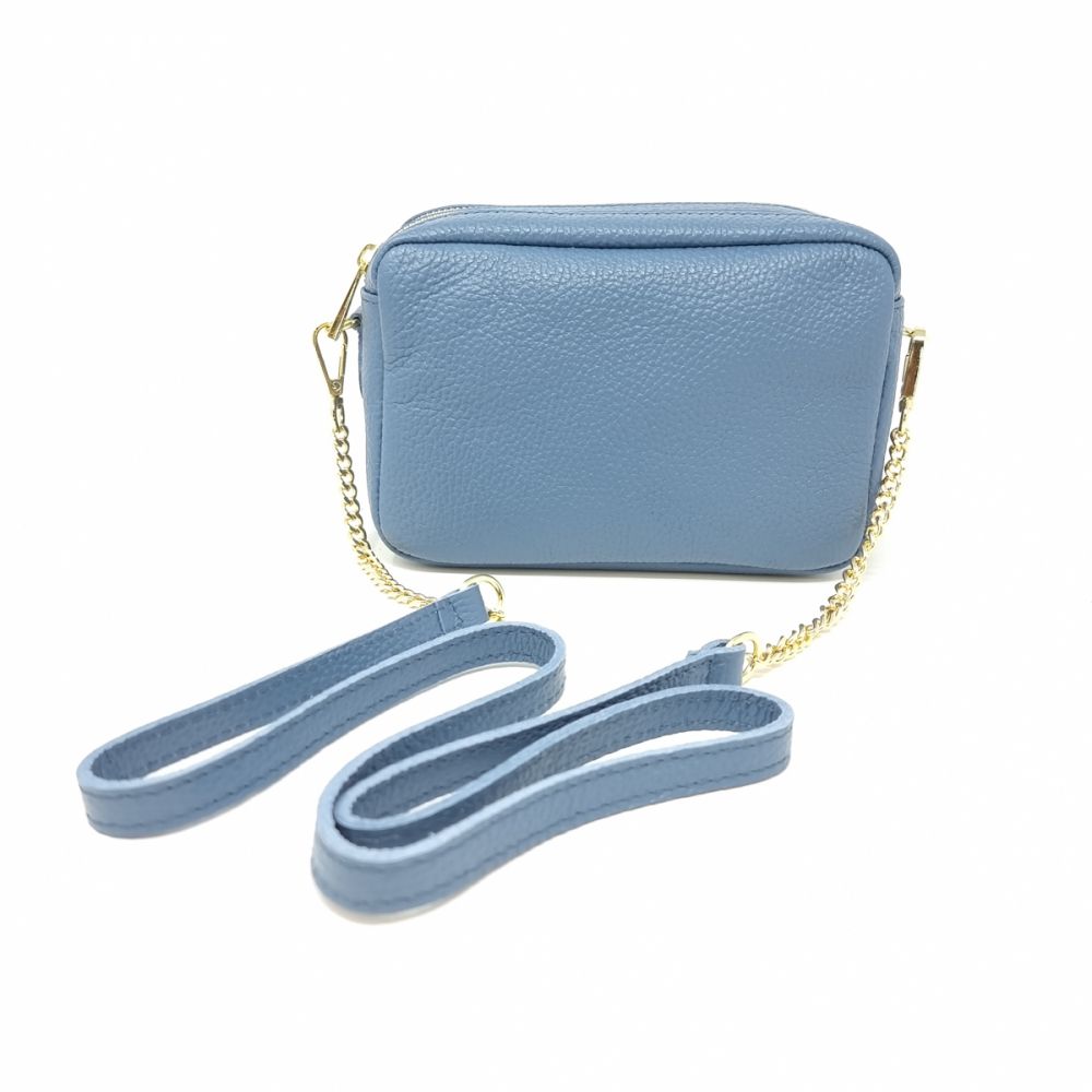 Genuine Leather Double Zipper Clutch