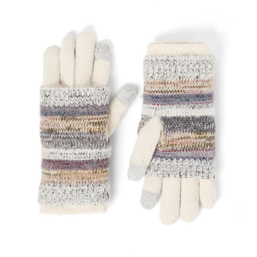 Convertible Striped Gloves OS