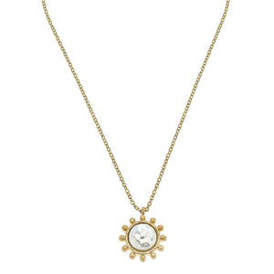 Amelie Coin Pearl Necklace in Worn Gold