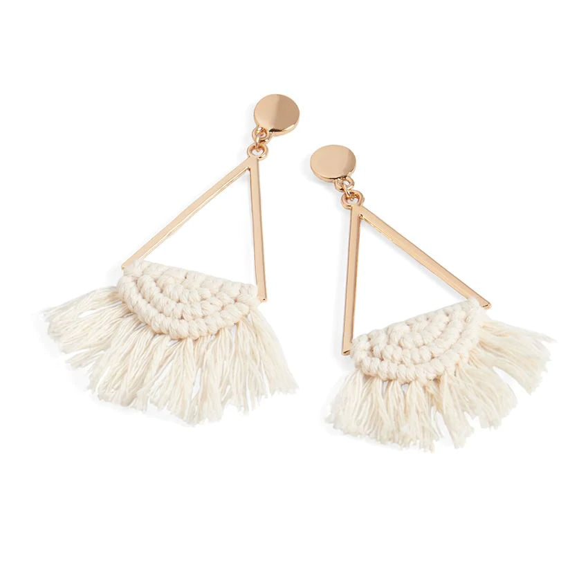 Yarn Earrings - White