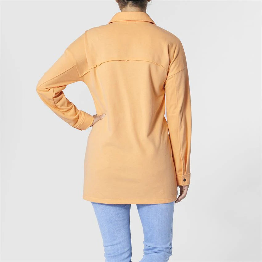 Maddi French Terry Shacket - Tangerine